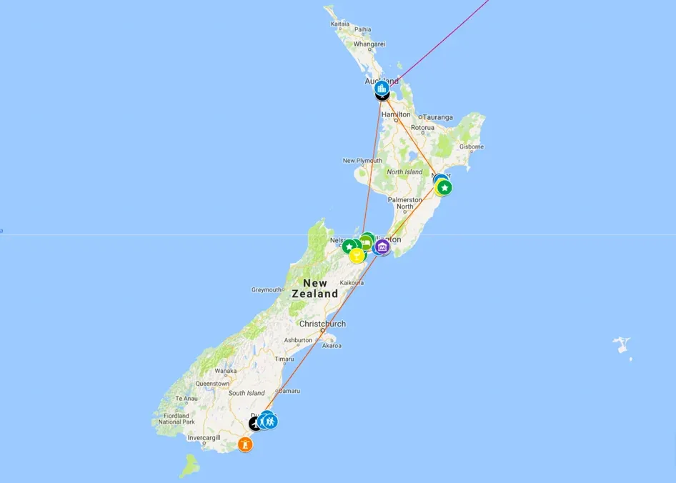  Clicking on the map will show you places we visited on our trip.  