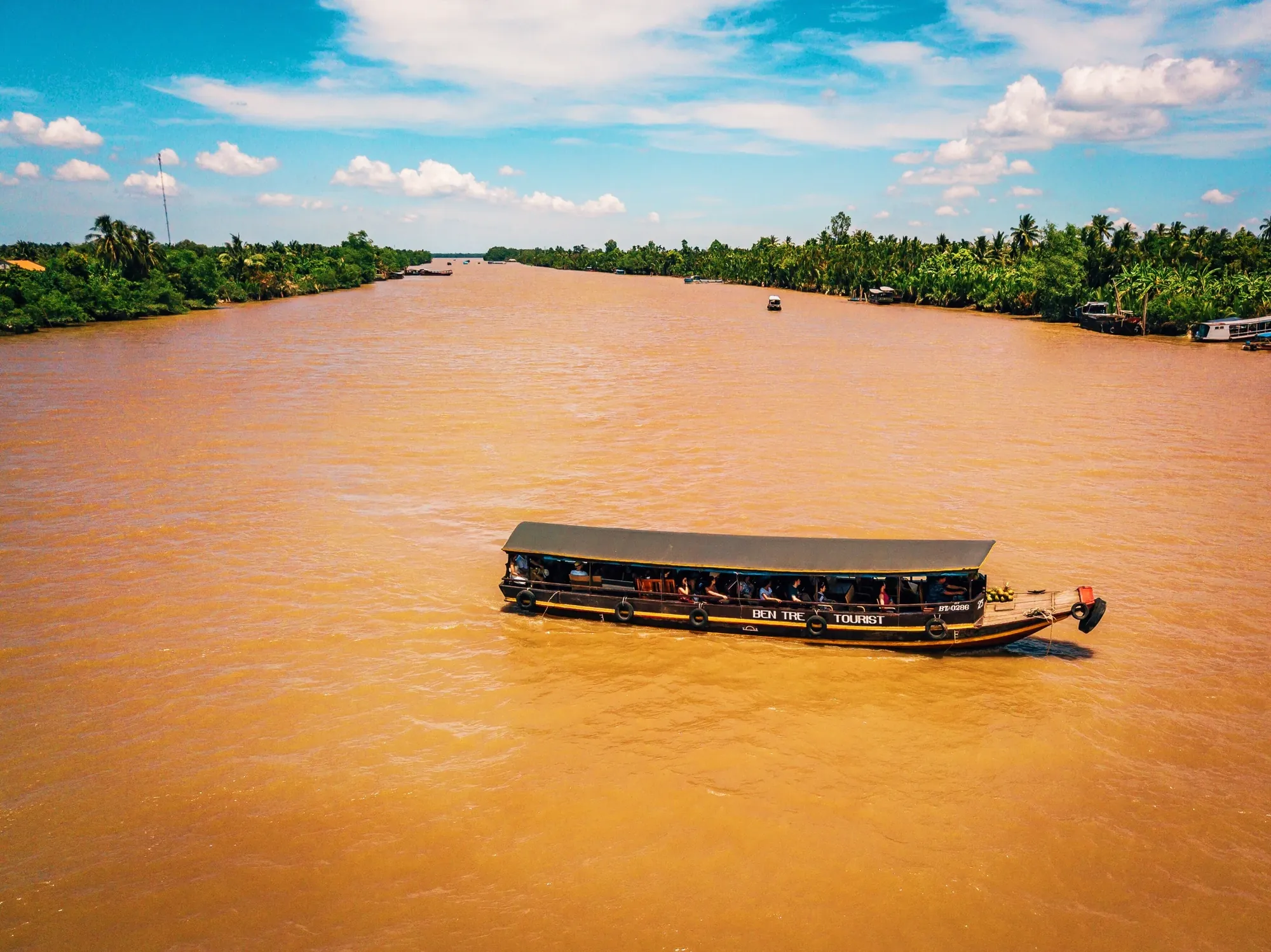  Tourist boat at the Mekong Delta 